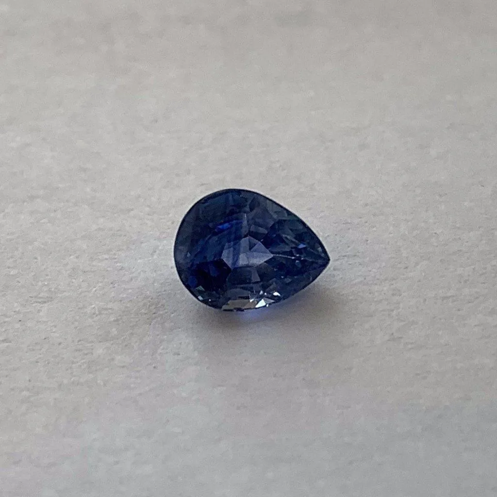 1.02ct Heated Blue Sapphire Pear Shaped Gemstone