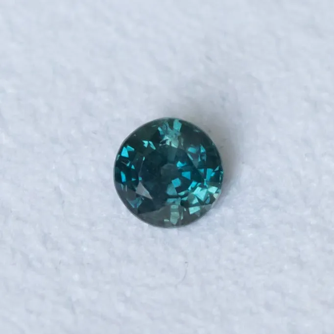 1.04CT ROUND AUSTRALIAN SAPPHIRE, BLUE TEAL GREEN, 5.80X3.60MM HEATED