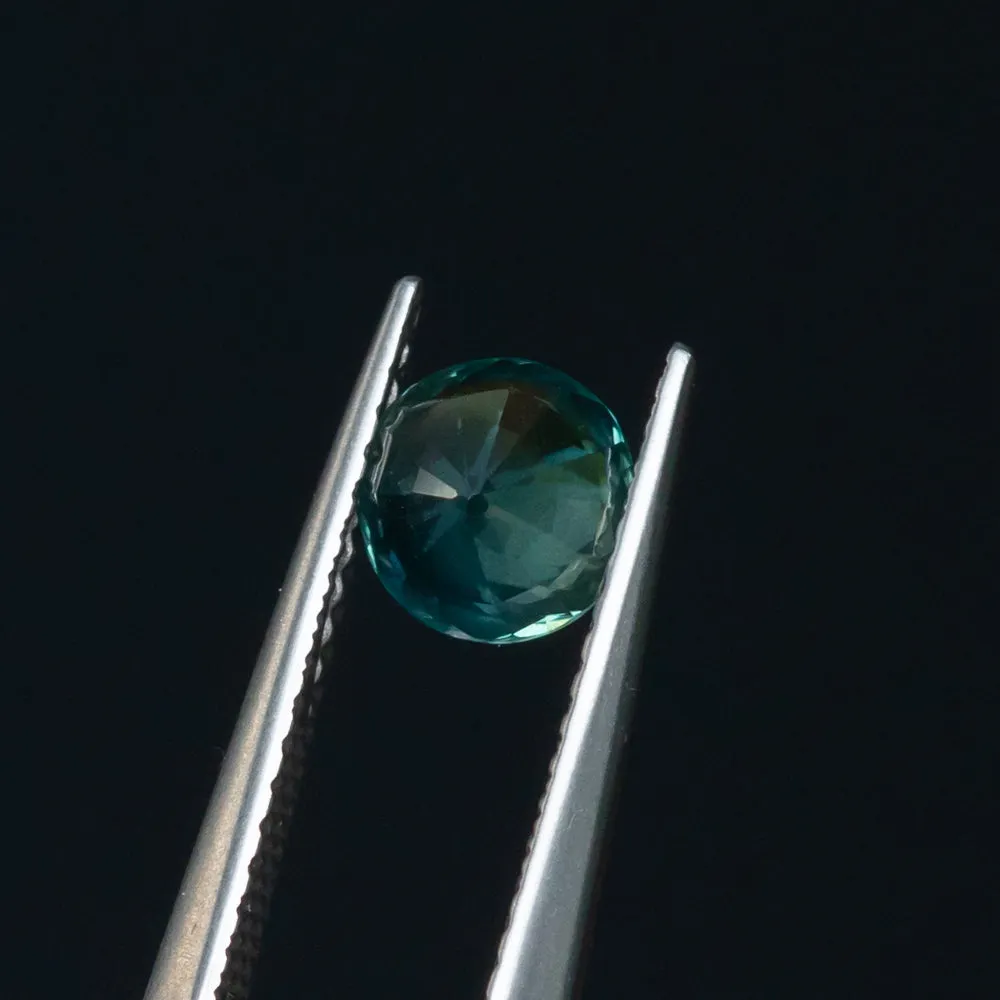 1.04CT ROUND AUSTRALIAN SAPPHIRE, BLUE TEAL GREEN, 5.80X3.60MM HEATED