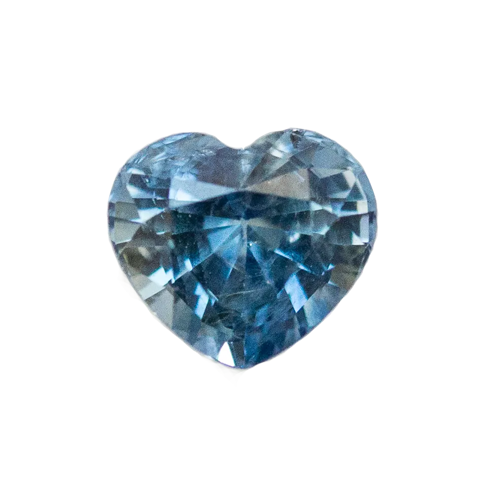 1.09CT HEART SHAPED MADAGASCAR SAPPHIRE, UNHEATED, MEDIUM BRIGHT BLUE WITH SOME INCLUSIONS 6.1 X 5.6 X 4.1MM