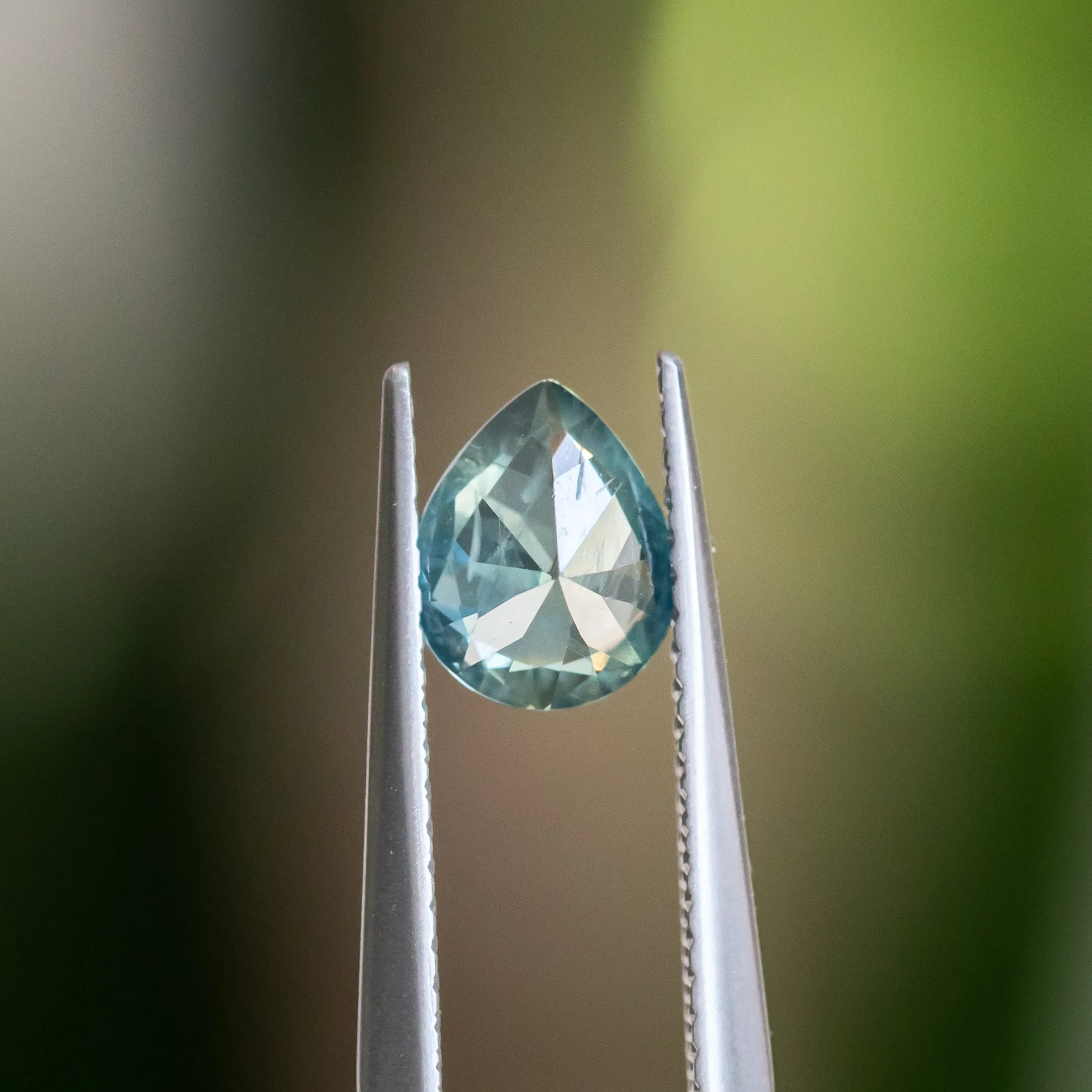 1.20CT PEAR SAPPHIRE, SILKY MEDIUM TEAL, 7.34X5.94MM