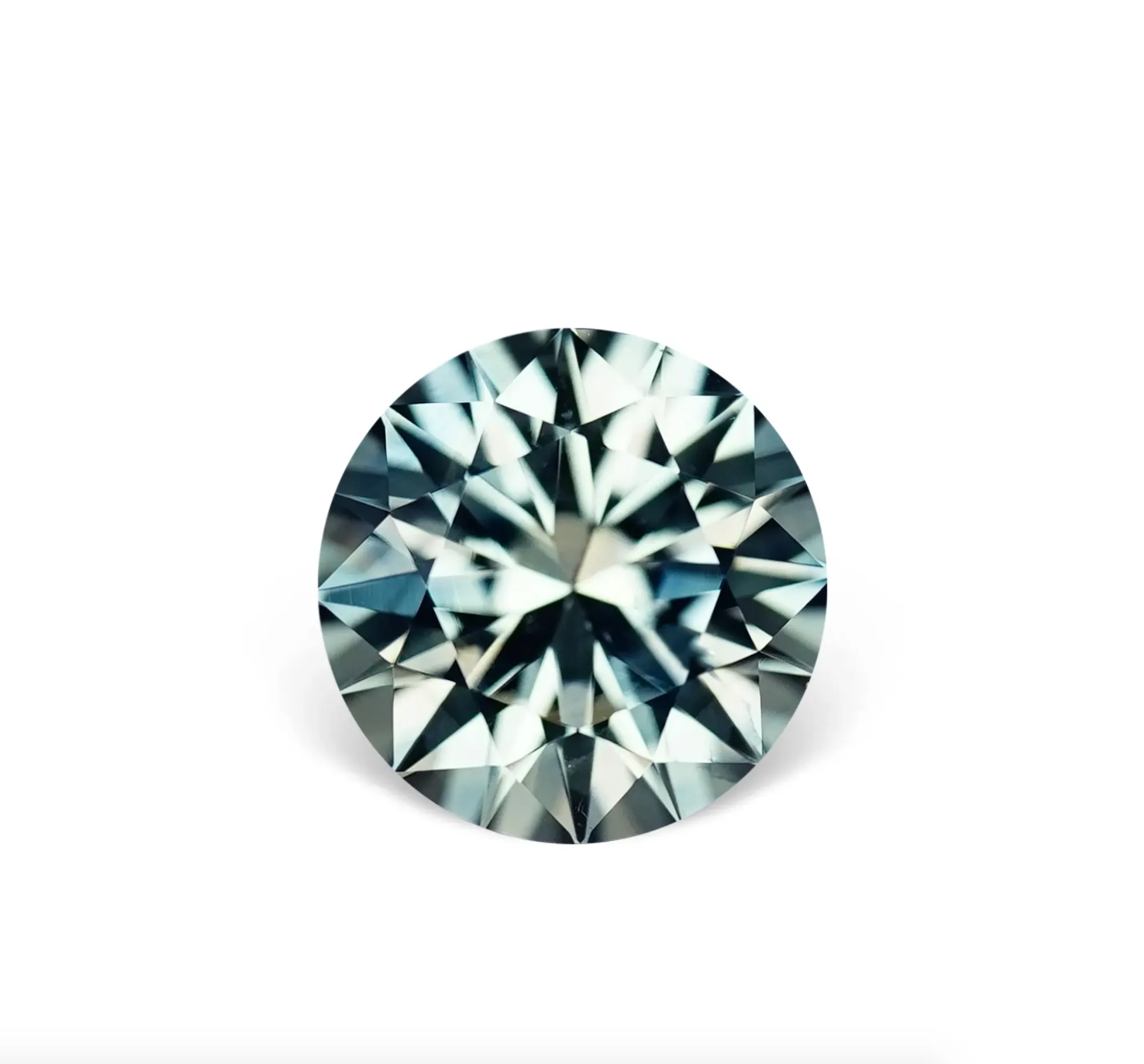 1.40CT ROUND BRILLIANT PRECISION CUT MONTANA SAPPHIRE, LIGHT TEAL, 6.4MM