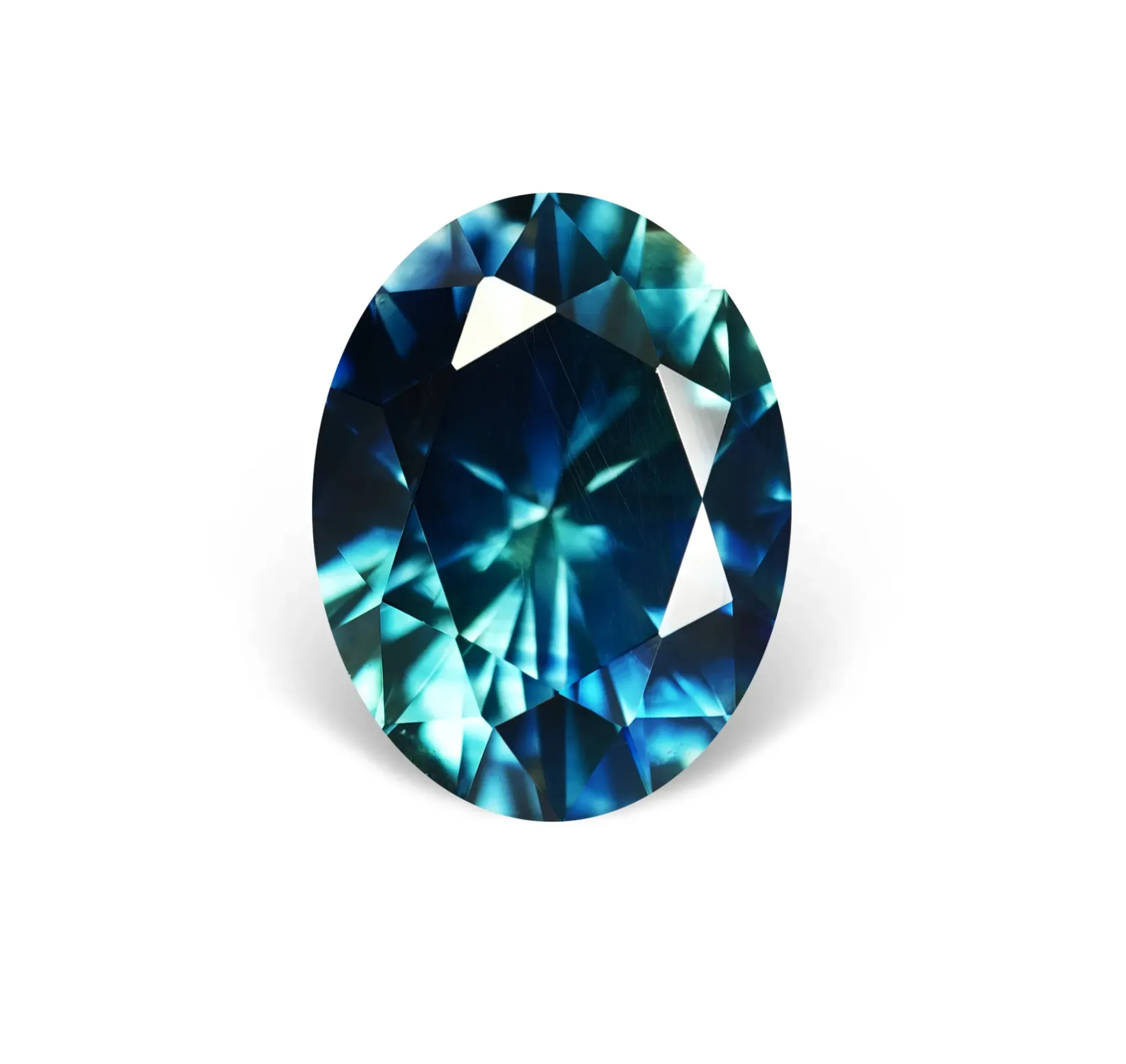 1.60CT OVAL BRILLIANT PRECISION CUT MONTANA SAPPHIRE, PARTI DEEP TEAL BLUE, 8.2X6.2X4.3MM