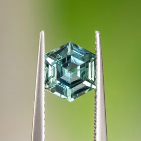 1.79CT HEXAGON MADAGASCAR SAPPHIRE, LIGHT TEAL SEAFOAM GREEN, 7.95X6.98X4.34MM