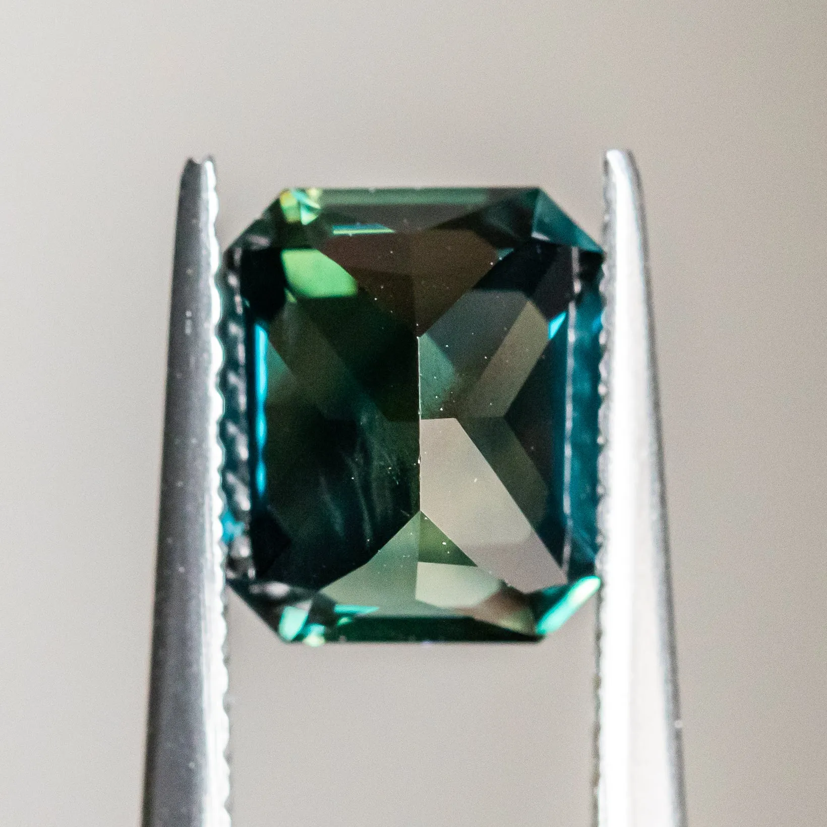 2.39CT RADIANT CUT MADAGASCAR SAPPHIRE, DEEP TEAL, 7.80X6.75X4.78MM