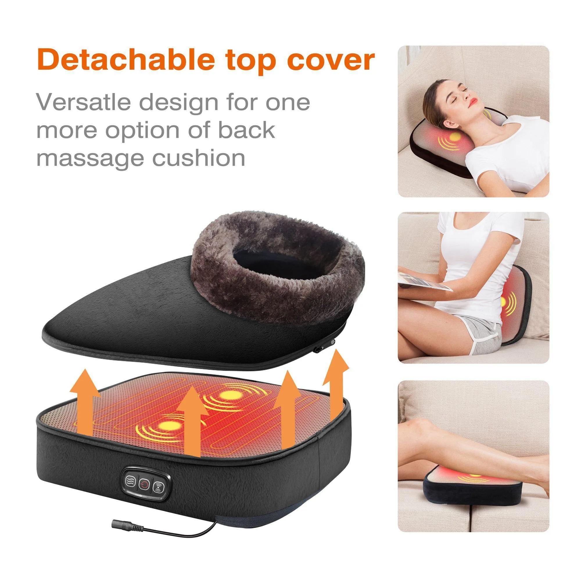 3-in-1 Foot Warmer and Vibration Foot Massager & Back Massager with Heat  - 522V