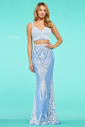 53437 Prom Dress Periwinkle/Ivory