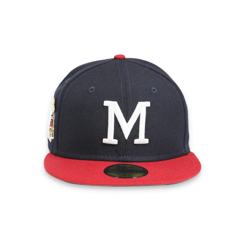 [60244526] Milwaukee Braves LOGO History Navy '57 WS 59FIFTY Men's Fitted Hat