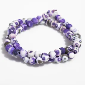 Ancient Cellar Purple Agate 6mm Round Matte - 15-16 Inch