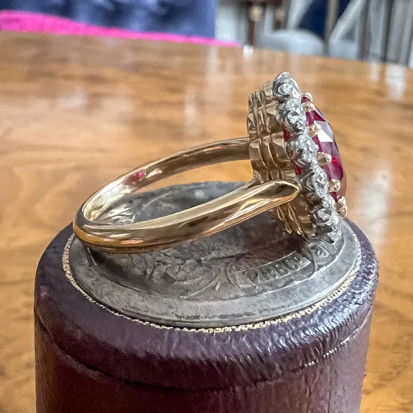 Antique Burmese Ruby & Diamond Ring