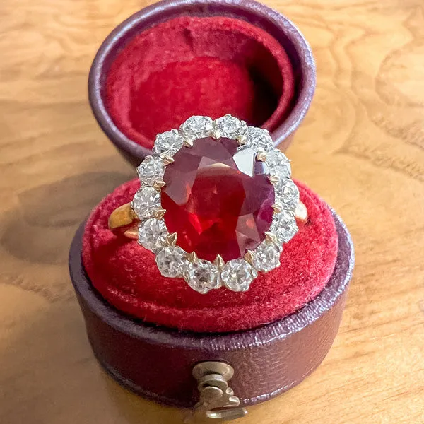 Antique Burmese Ruby & Diamond Ring