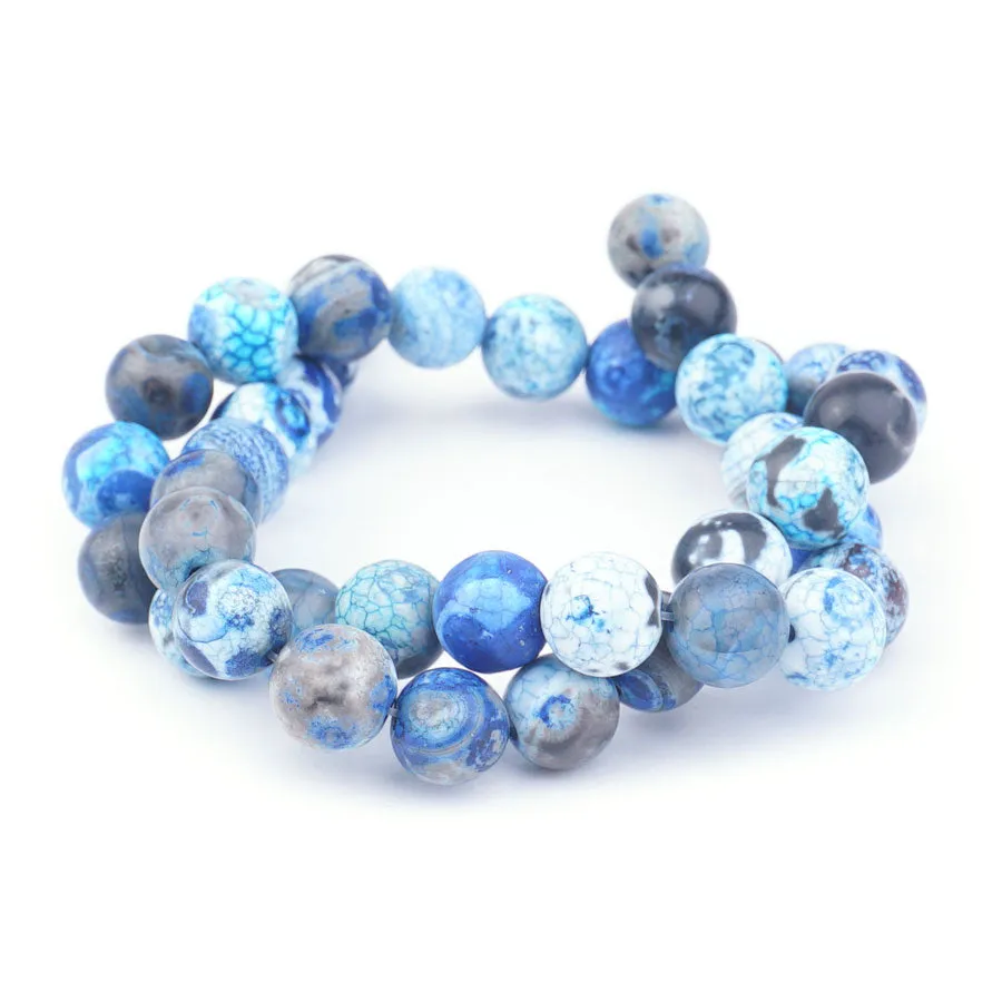 Azure Agate 10mm Matte Round - 15-16 Inch