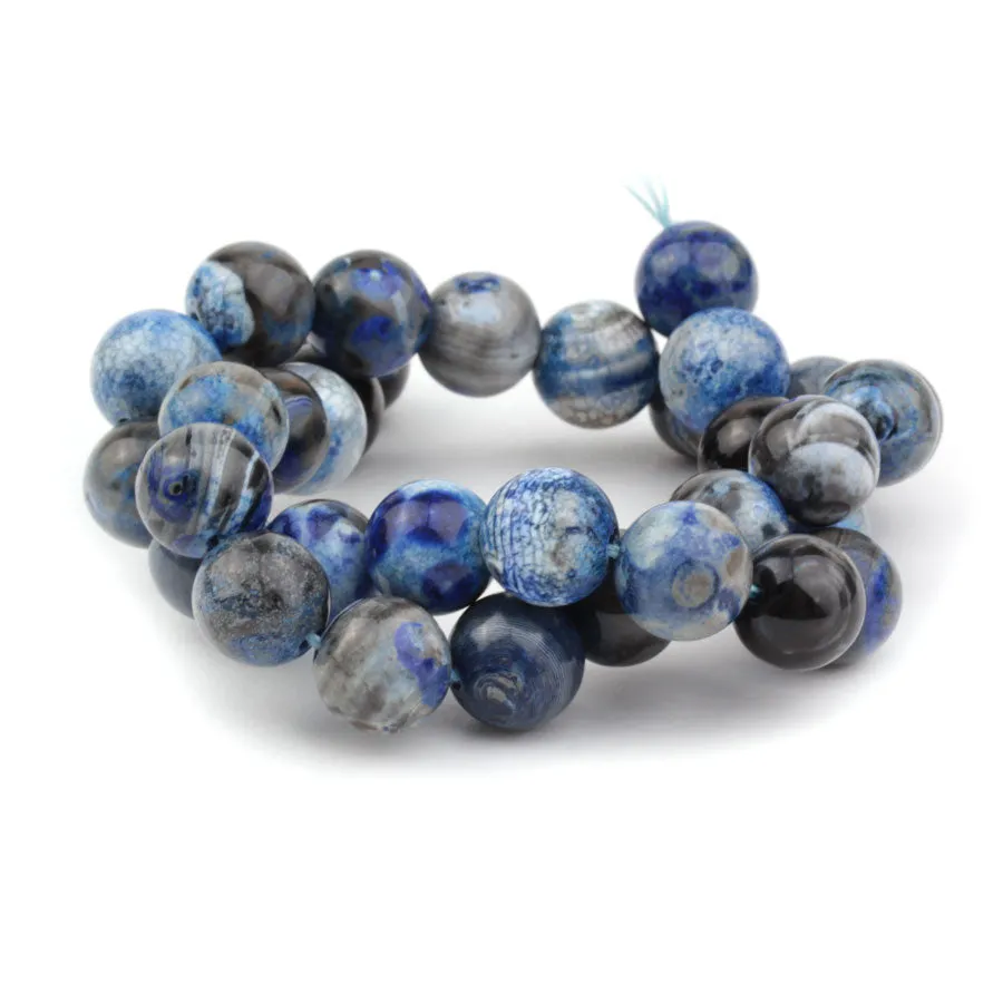 Azure Agate 12mm Round - 15-16 Inch