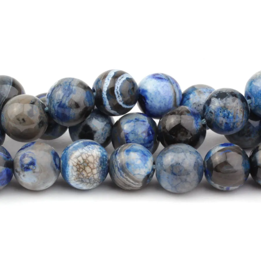 Azure Agate 12mm Round - 15-16 Inch