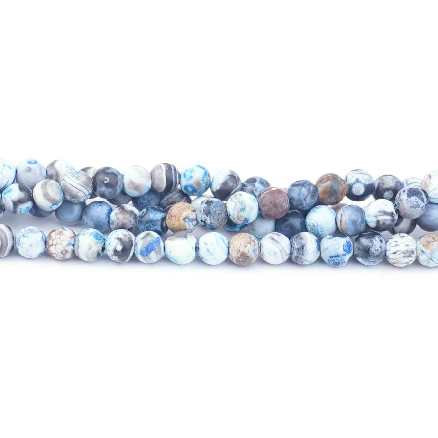 Azure Agate 6mm Matte Round - 15-16 Inch