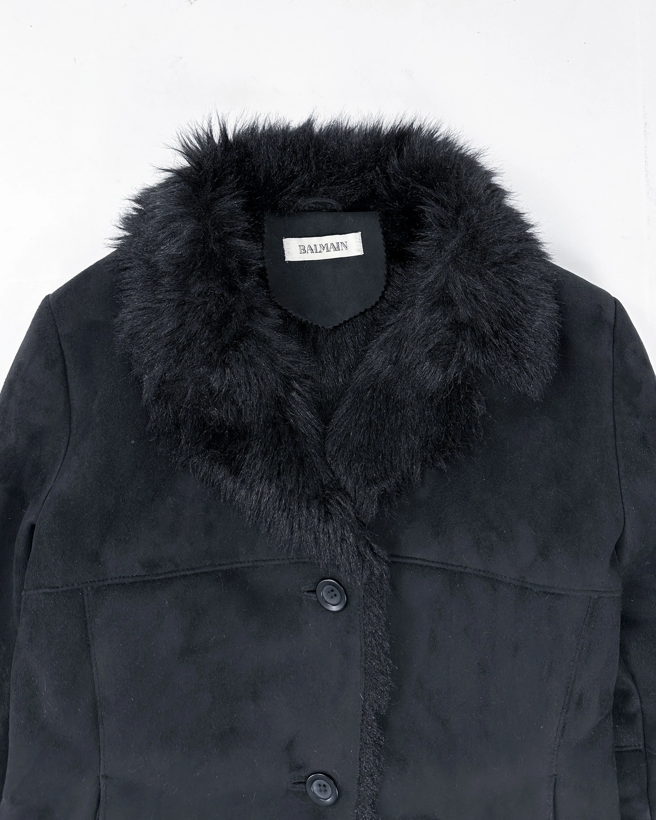 Balmain Black Fur Stuffed Jacket 1900's