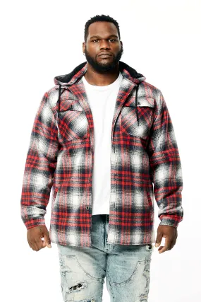 Big and Tall Flannel Shacket - Red