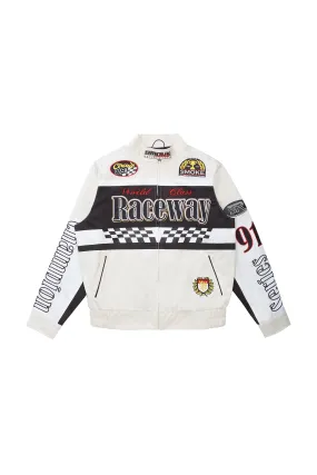 Big And Tall Windbreaker Racing Jacket - Latte