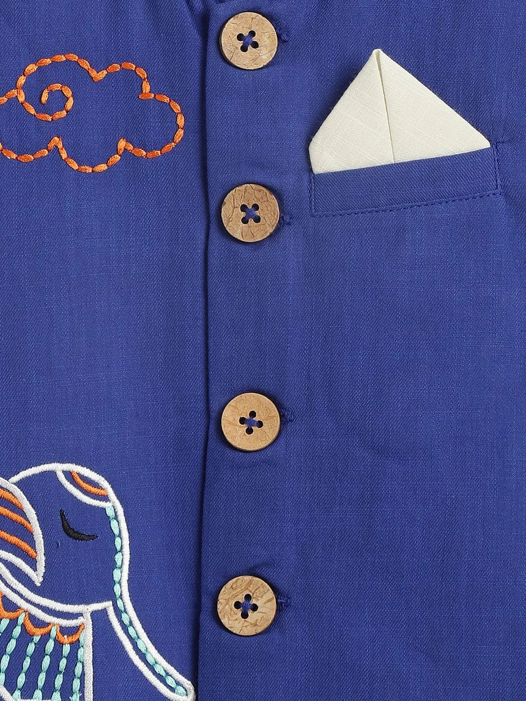 Boy Elephant  Bundi Jacket - Blue