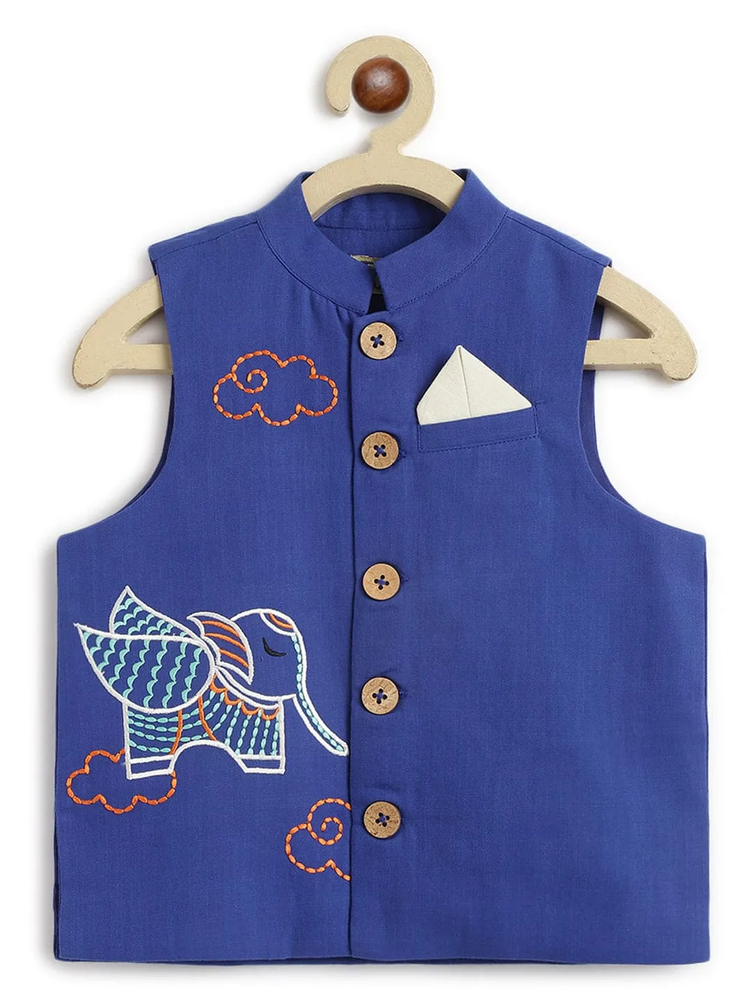 Boy Elephant  Bundi Jacket - Blue