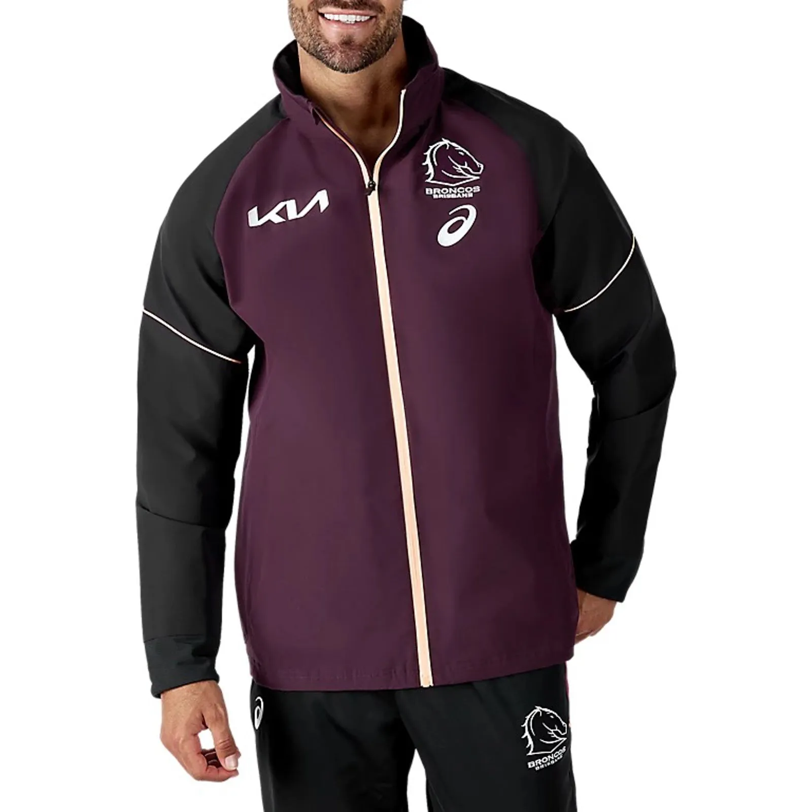 Brisbane Broncos 2024 Men's Team Jacket NRL Rugby League by Asics