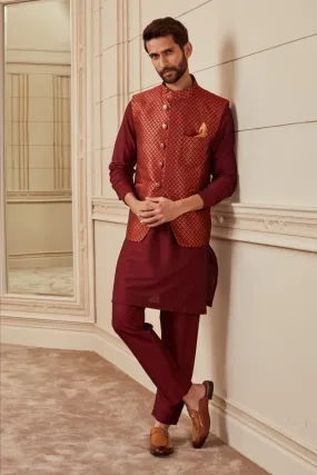 Brocade Bundi With Kurta Chudidar