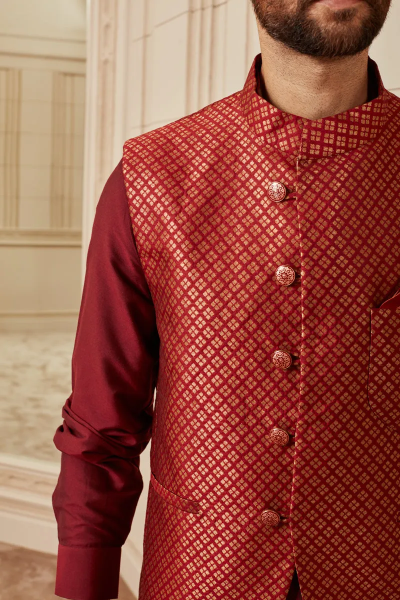 Brocade Bundi With Kurta Chudidar