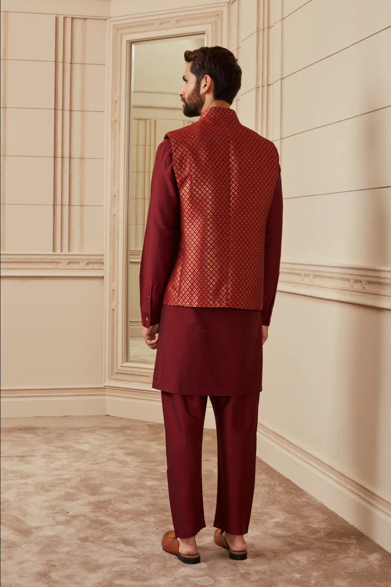 Brocade Bundi With Kurta Chudidar