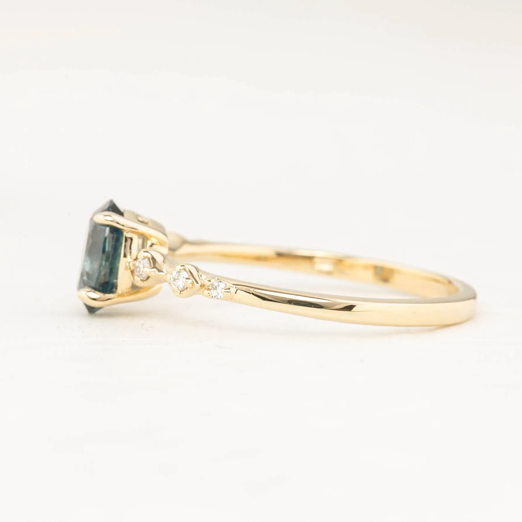 Celeste Ring - 1ct Montana Sapphire Ring, 14K Yellow Gold, One of a kind