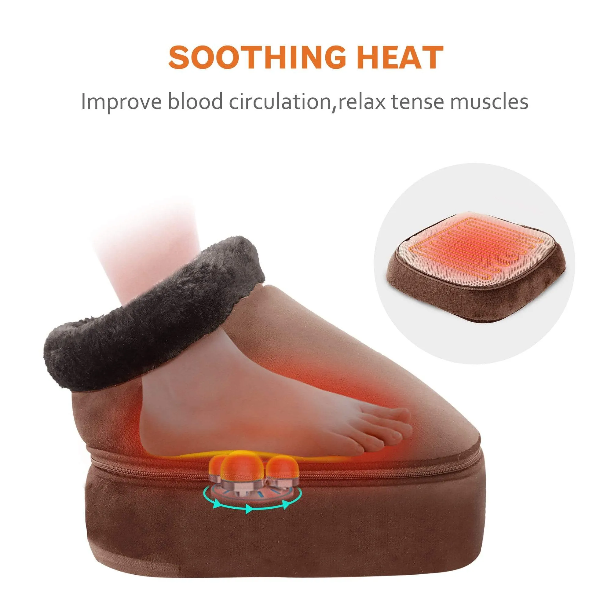 Certified Refurbished - Shiatsu Foot Massager with Heat,Heated Feet warmer and Back Massager - 522SP