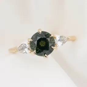 Claire Ring 1.71ct Parti Green Yellow Australian Sapphire, 14k Yellow Gold (One of a kind)