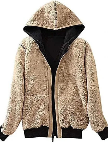 Cozy and Stylish Women's Zippered Hooded Winter Jacket