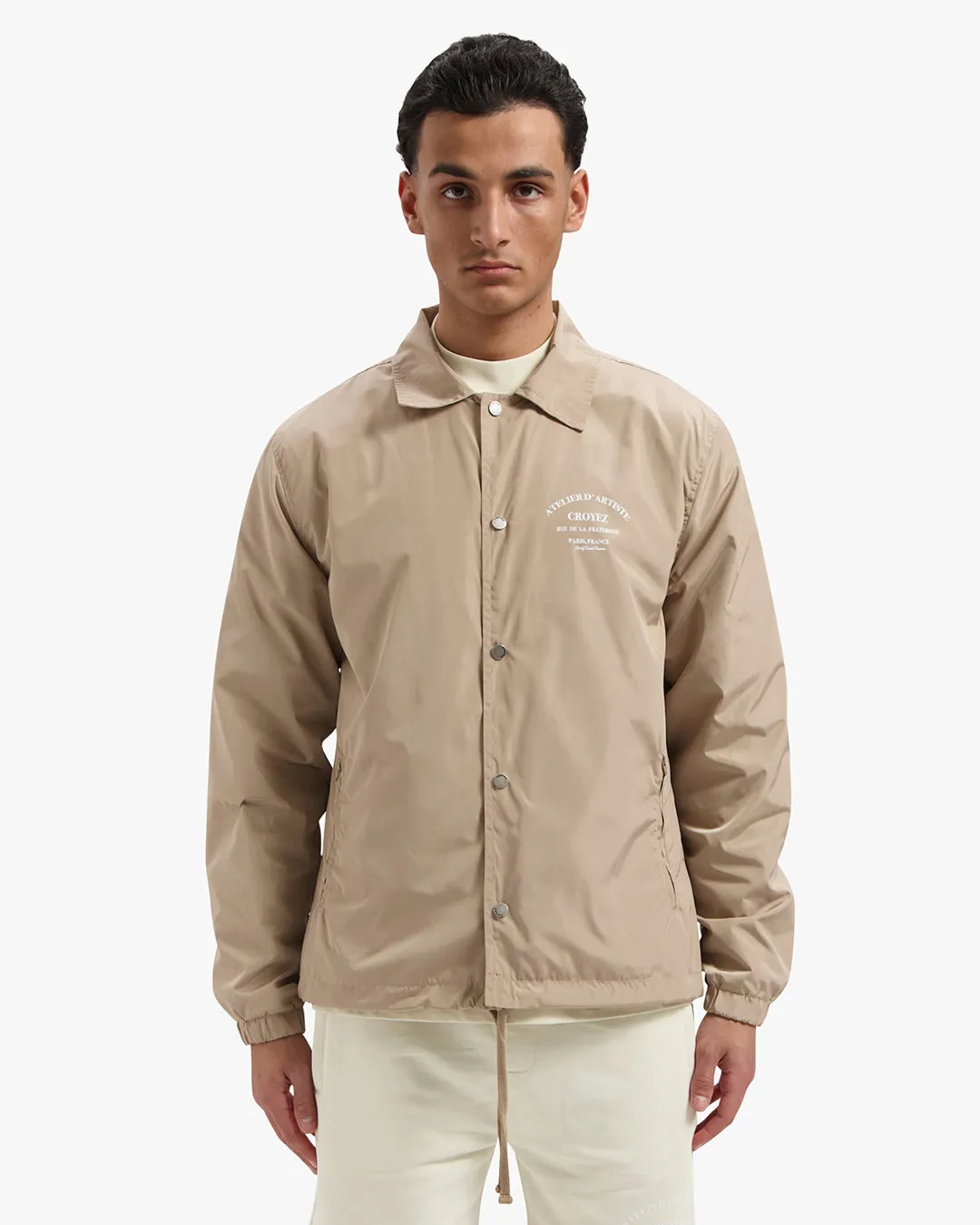 CROYEZ ATELIER COACH JACKET - BEIGE/WHITE