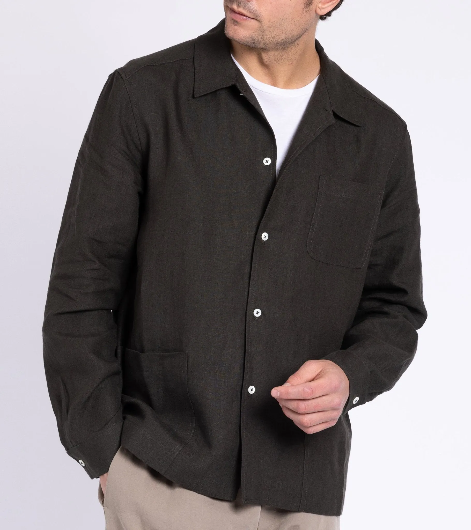 De Bonne Facture Belgian Linen Painter's Jacket: Arabica