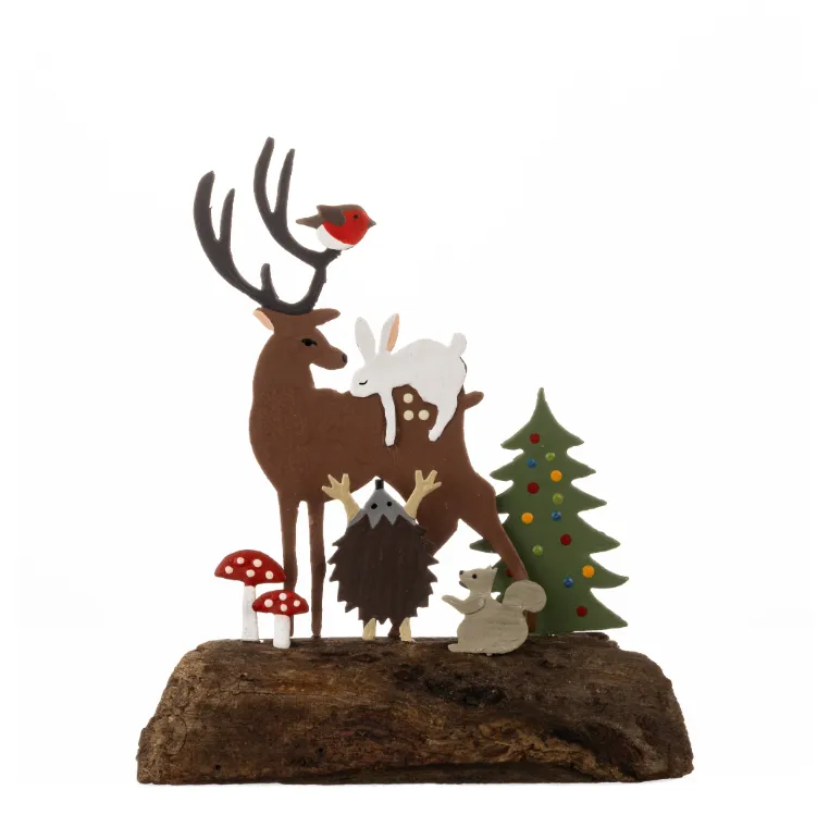 Deer and Woodland Animal Scene