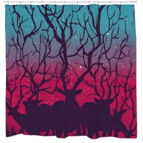 Deer Forest, Deer Shower Curtain