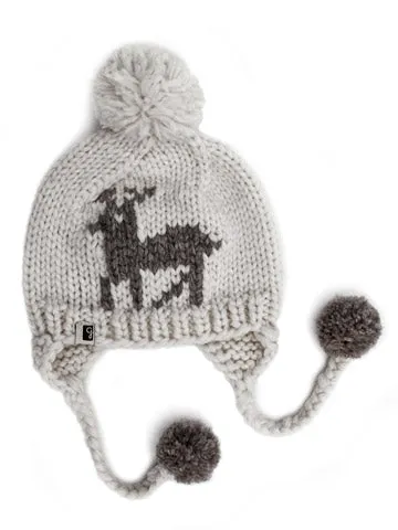 Deer Toque Pom - White