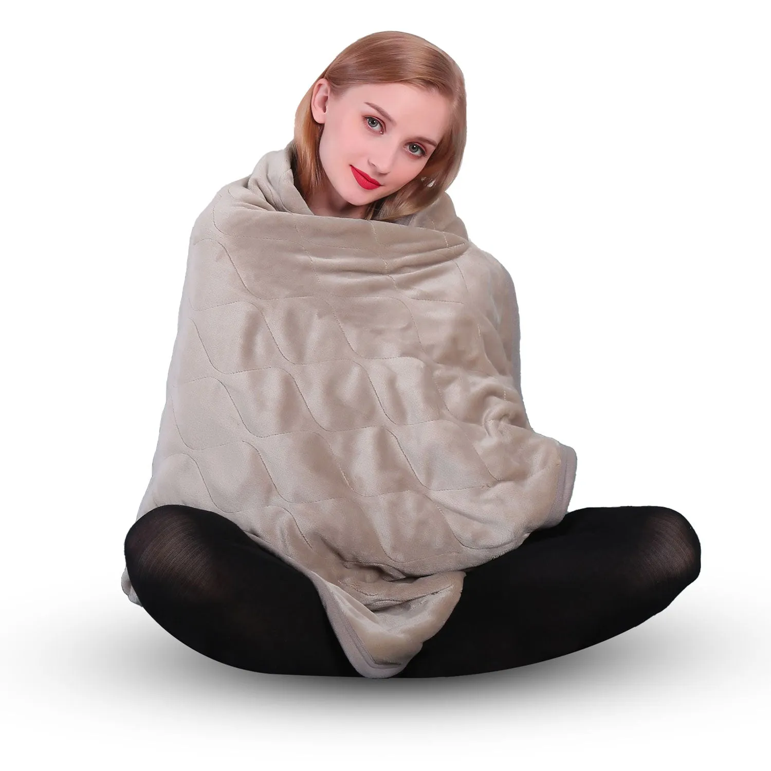 Deluxe Electric Heated Throw - Latte