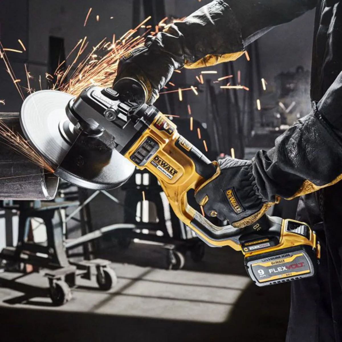 DeWalt DCG460X2 54V Brushless FlexVolt 230mm Angle Grinder with 2 x 9.0Ah Batteries, Charger & Case