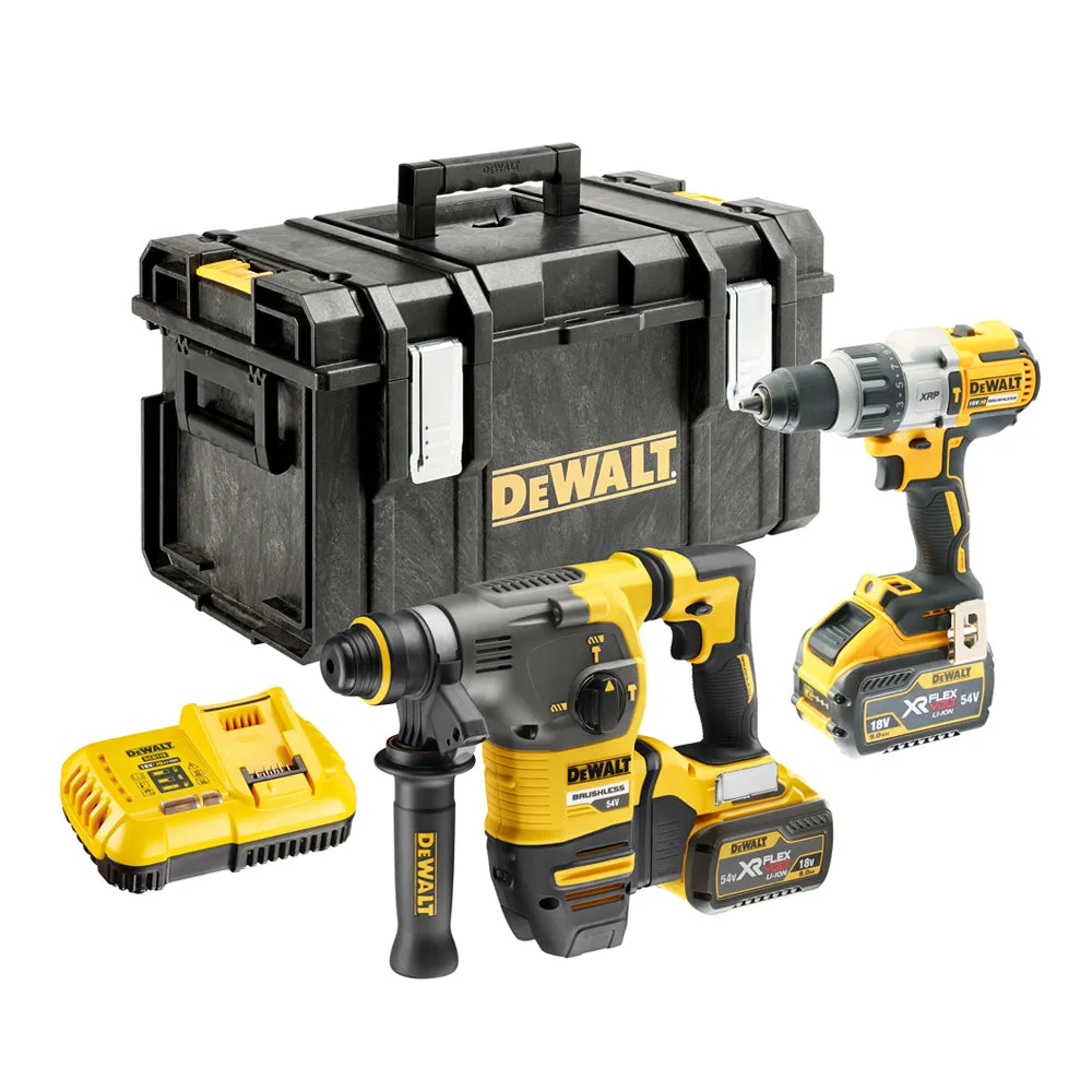 Dewalt DCK2033X2 XR 18/54V FlexVolt  Brushless Twin Pack With 2 x 9.0/3.0Ah Batteries Charger