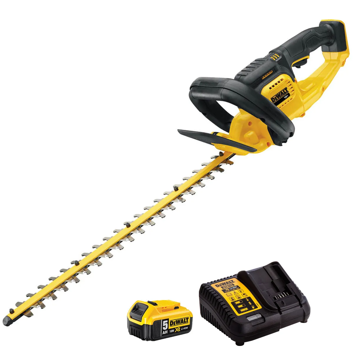 DeWalt DCM563P1 18V Hedge Trimmer with 1 x 5.0Ah Battery & Charger