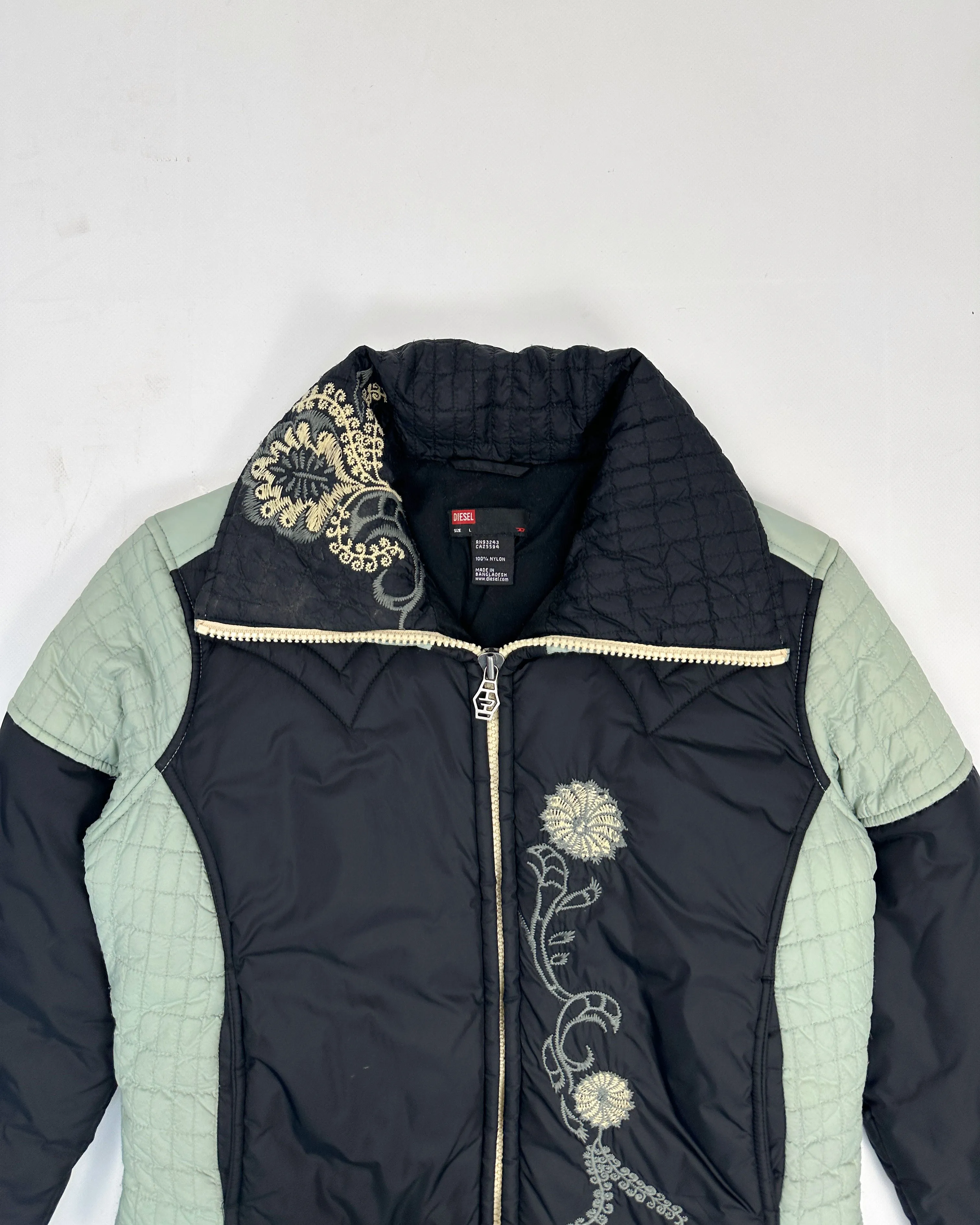 Diesel Flower Stitched Blue Jacket 2000's