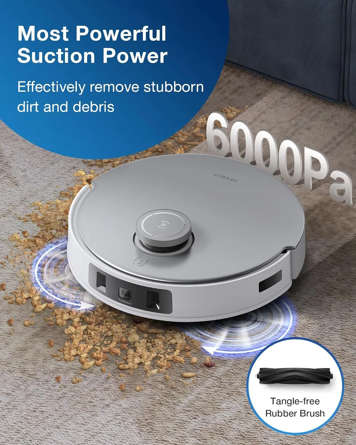 ECOVACS DEEBOT T20 Omni 2-in-1 Flagship Robotic Vacuum Cleaner, 2023 New Launch, Most Powerful Suction Ever 6000 Pa, All-in-One Omni Station, Advanced AIVI 3D and TrueMapping 2.0 Technology