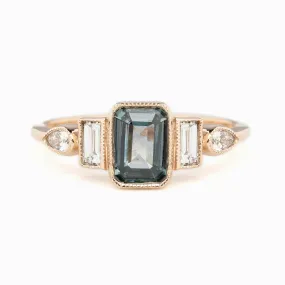 Edith Ring 0.96ct Light Blue Montana Sapphire, 14K Rose Gold (One of a kind)