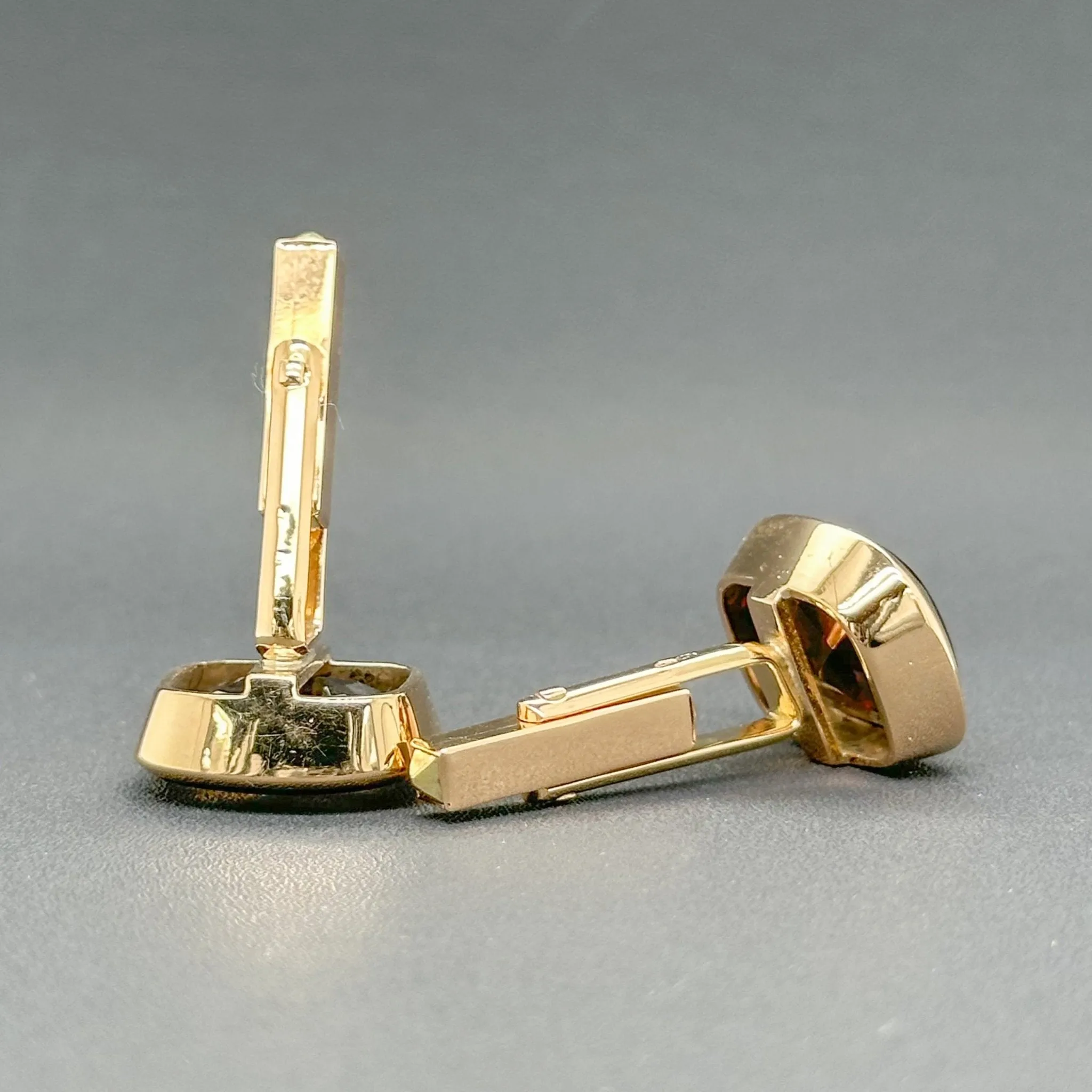 Estate 14K R Gold 19.08ctw Smoky Quartz Cufflinks