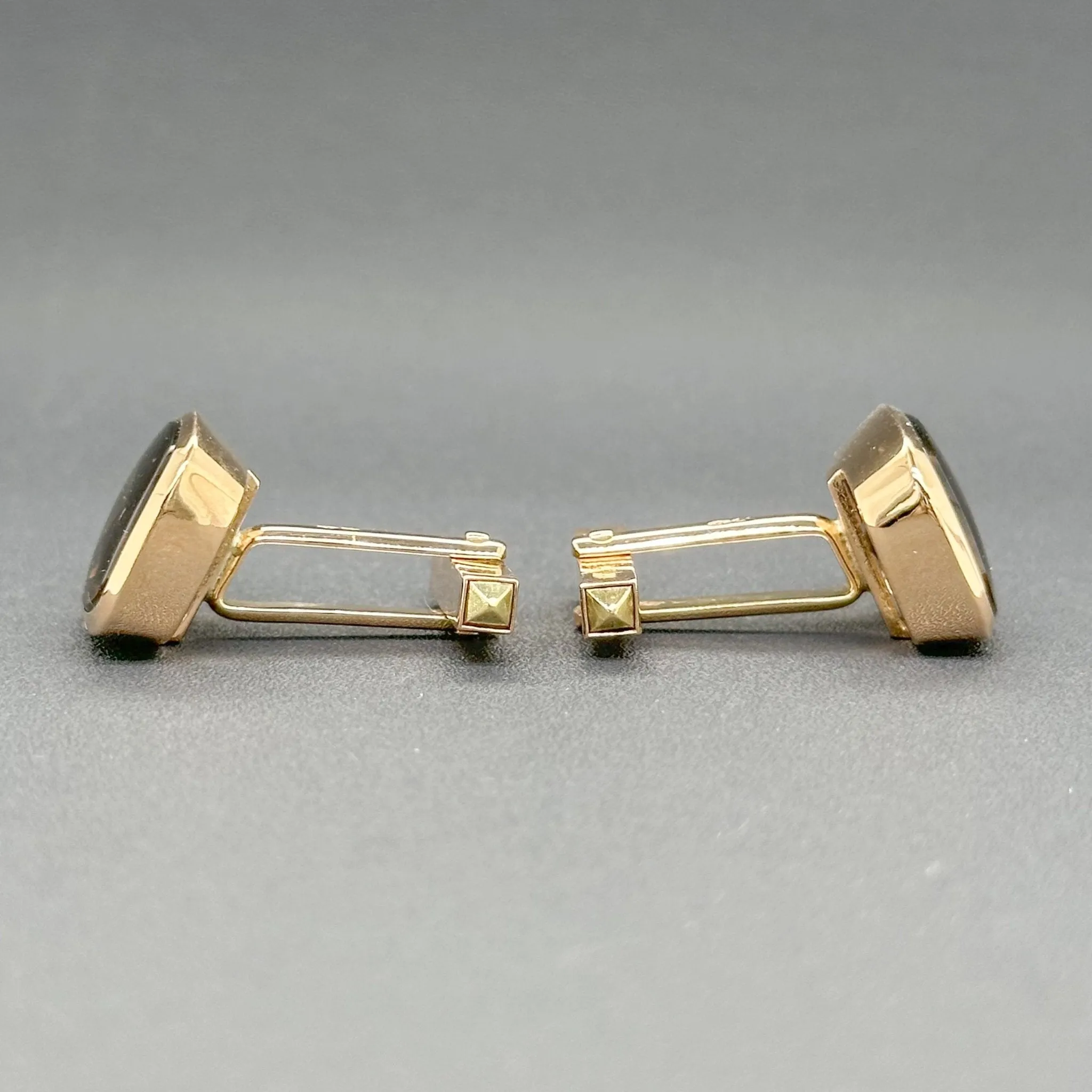 Estate 14K R Gold 19.08ctw Smoky Quartz Cufflinks