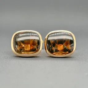 Estate 14K R Gold 19.08ctw Smoky Quartz Cufflinks