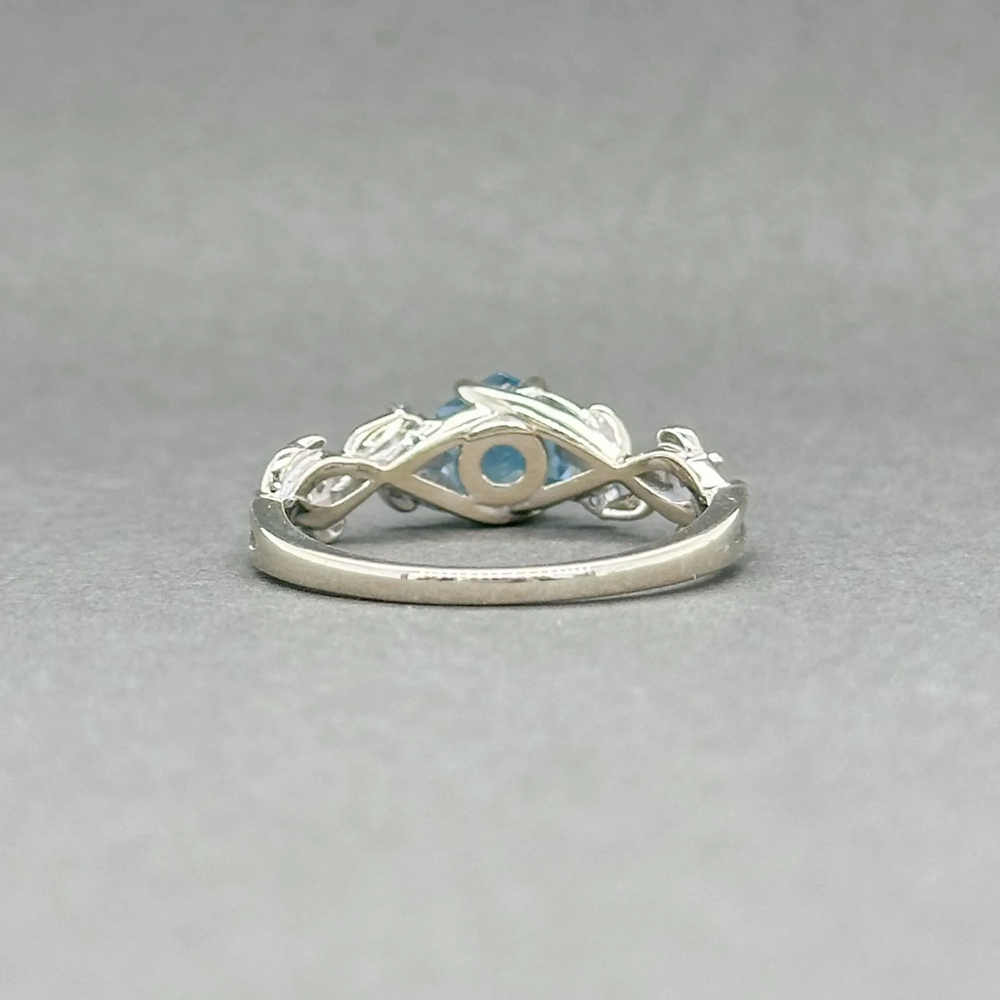 Estate 14K W Gold 0.34ctw Blue Topaz Ring