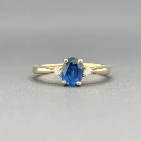 Estate 14K Y Gold 1.11ct Sapphire & 0.08ctw H/SI2 Diamond Ring