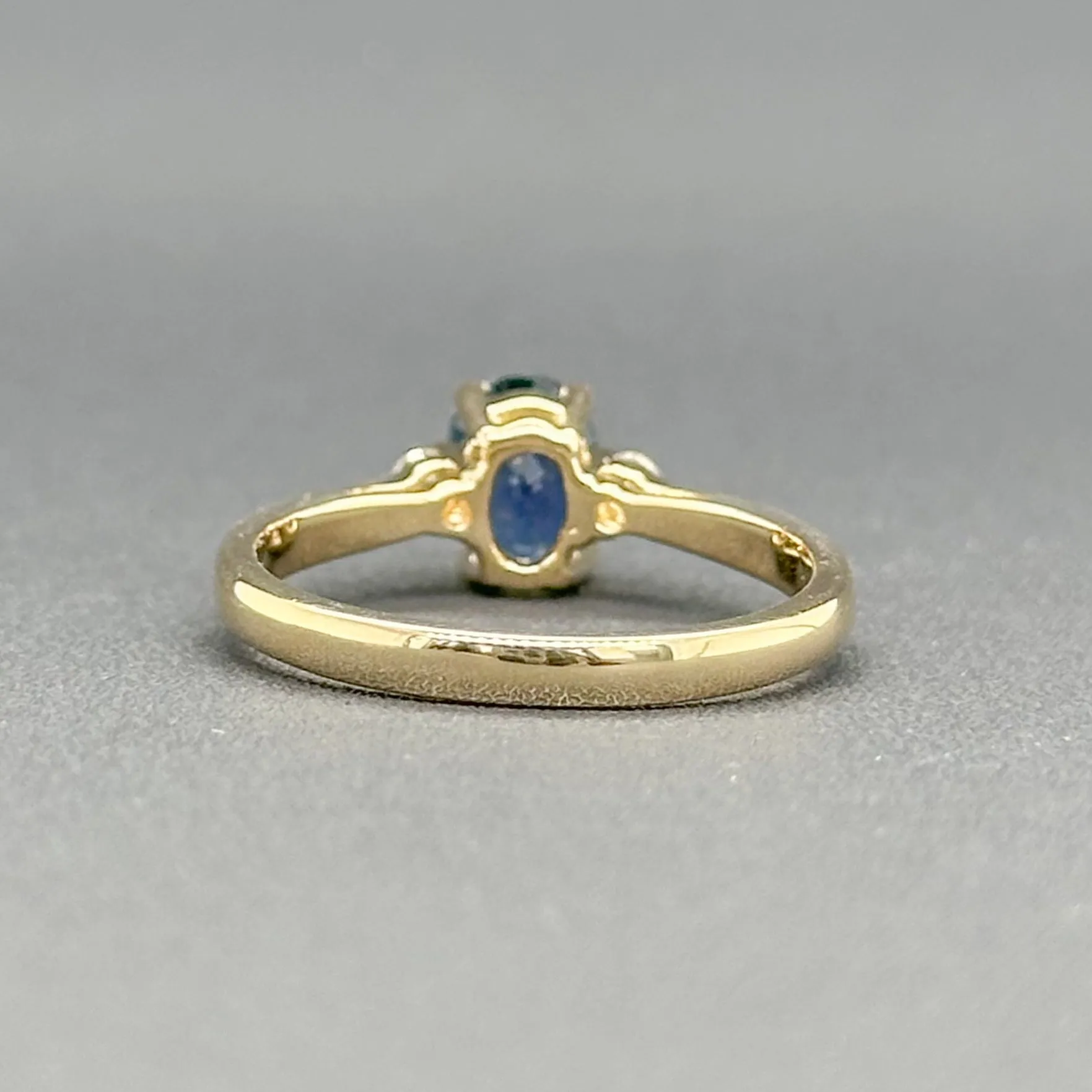 Estate 14K Y Gold 1.11ct Sapphire & 0.08ctw H/SI2 Diamond Ring